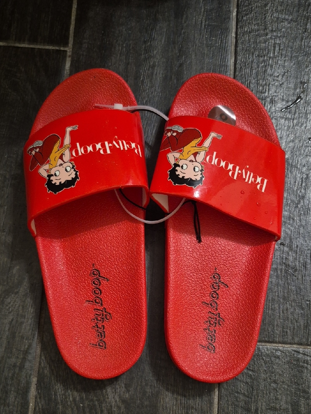 Betty Boop Red Logo Slide Sandals